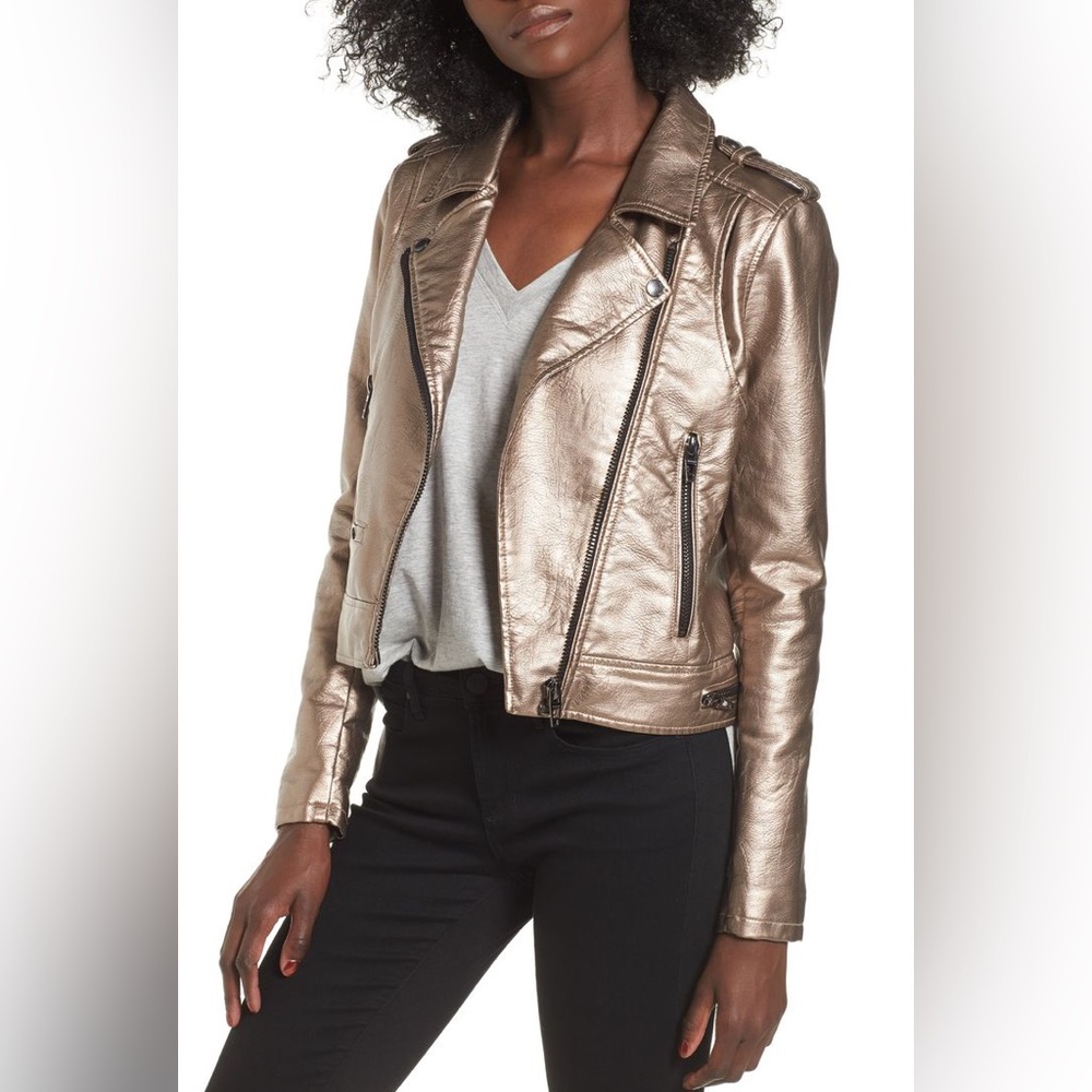 BLANXNYC Metallic Faux leather jacket